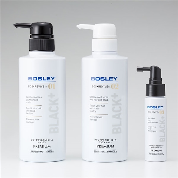 ボズレー ブラックプラス コントロールシャンプー コンディショナー エッセンスpremium 3点セット アデランスオンラインショップ 育毛 スカルプ ウィッグ関連通販