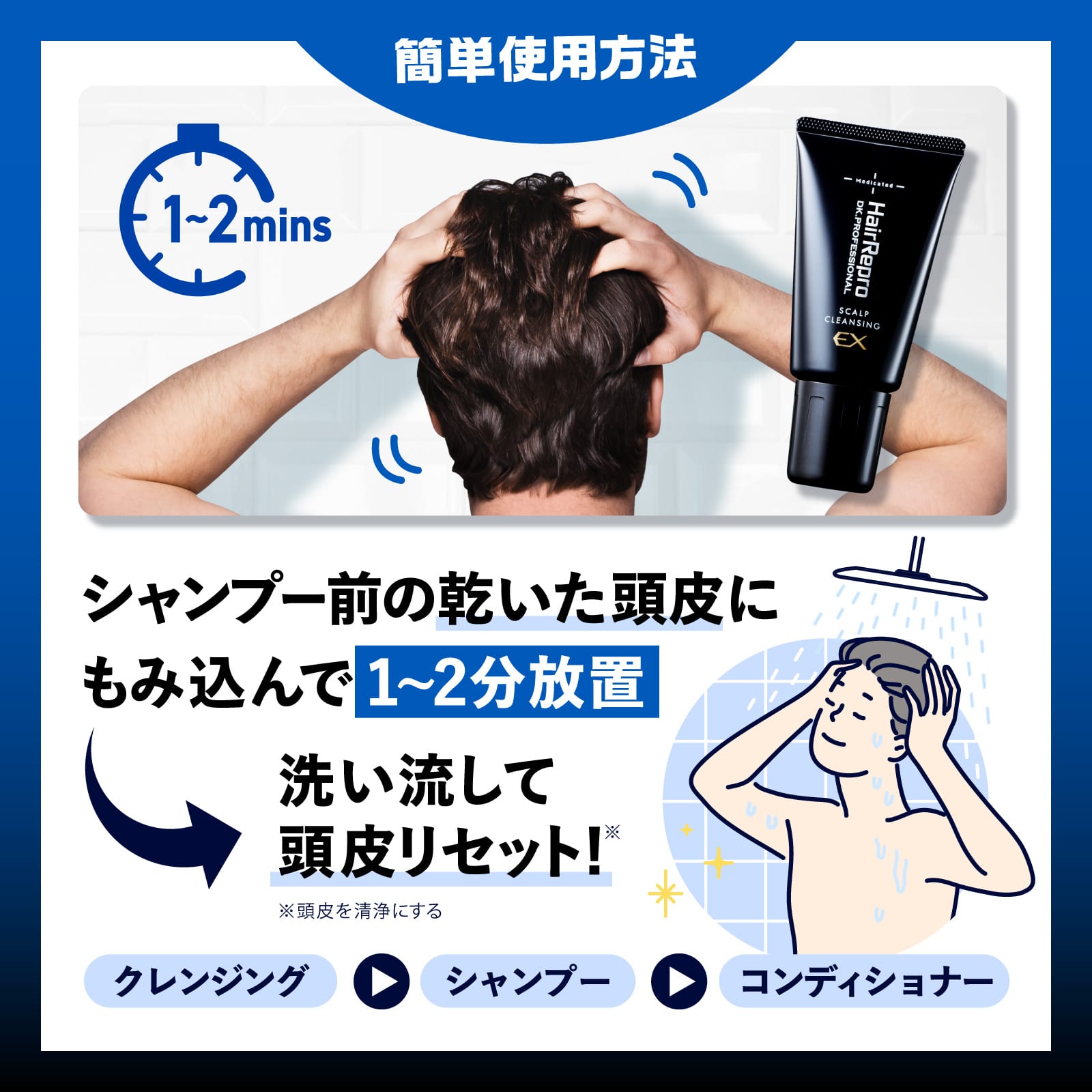 ヘアリプロ 薬用スカルプクレンジングEX Mサロン品質の育毛 アデランス