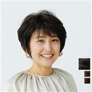 【フルウィッグ】(人毛ミックス)ナチュラルショート [ライトブラウングラデーション]  Raffine TRN1-BR6G