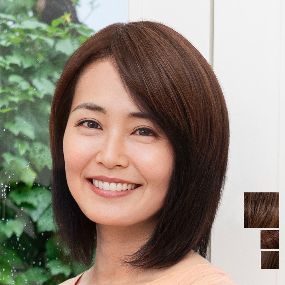 【部分ウィッグ】総手植え(人毛ミックス) ナチュラル [オレンジソフトメッシュ] ふわカラ FUW01-OBX7