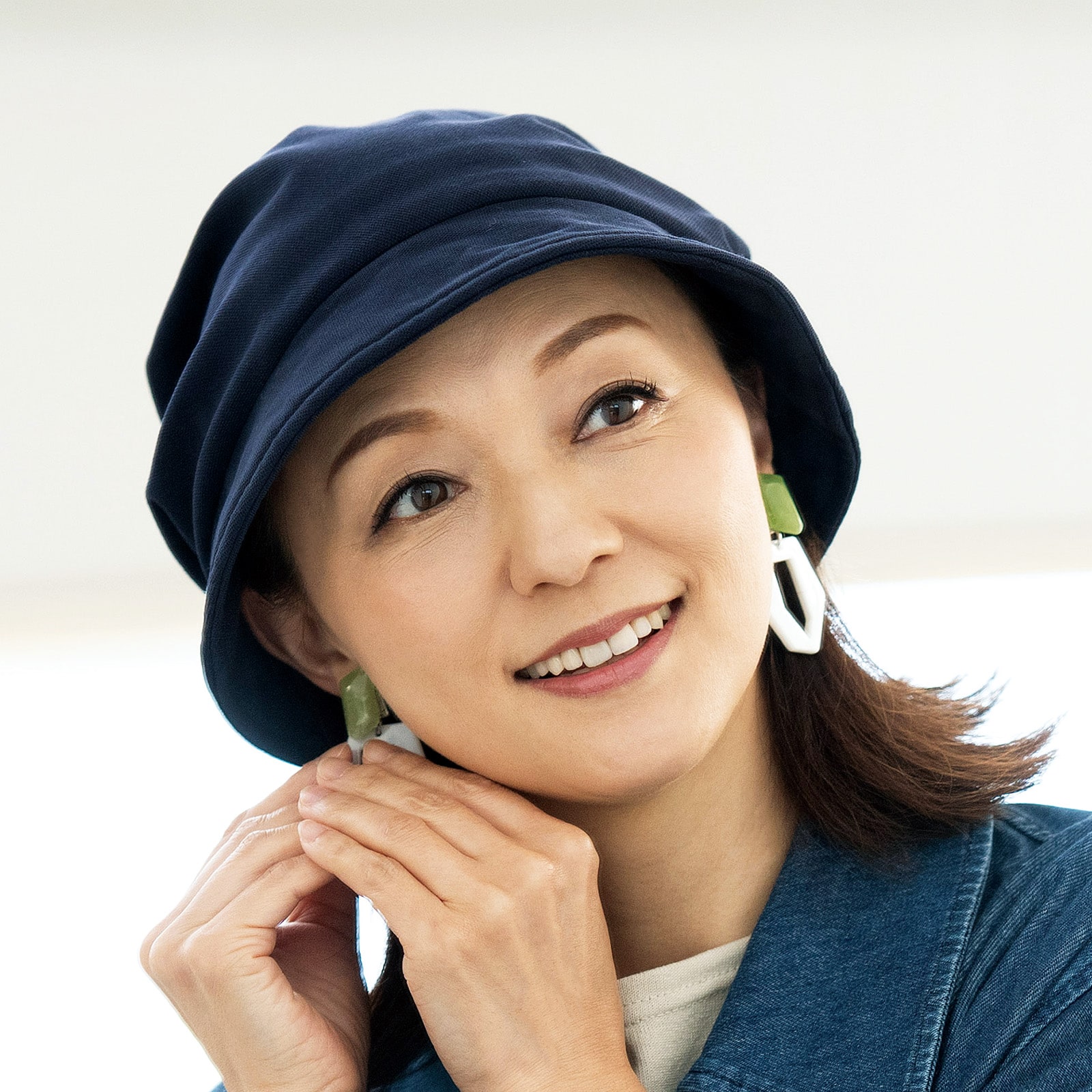 医療用（脱毛時用）帽子・裏メッシュ付きバケットハット（ネイビー）｜ 7108