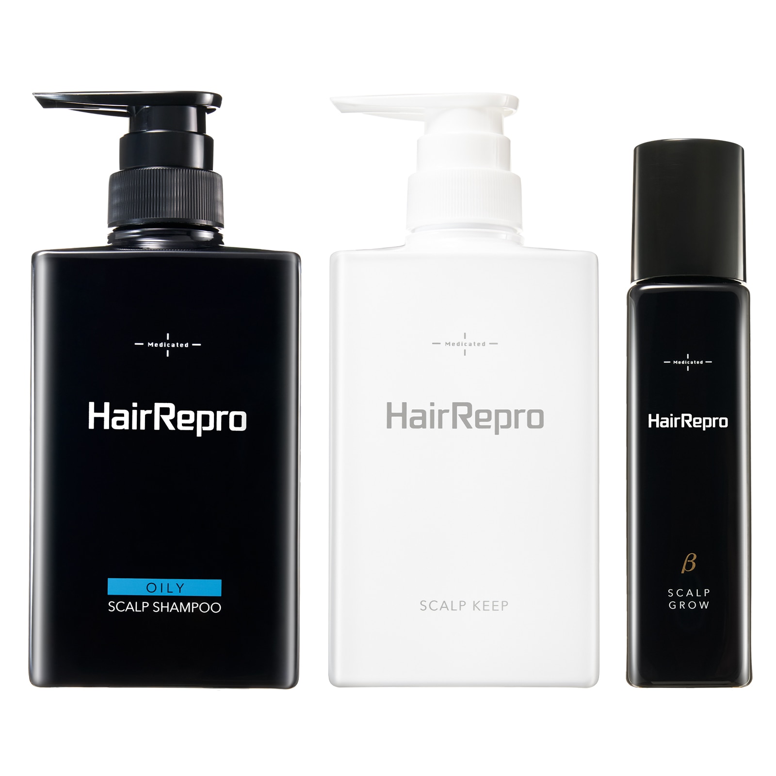 ヘアリプロ薬用スカルプシャンプー＆コンディショナー&グロウ β 3点セット （オイリー）