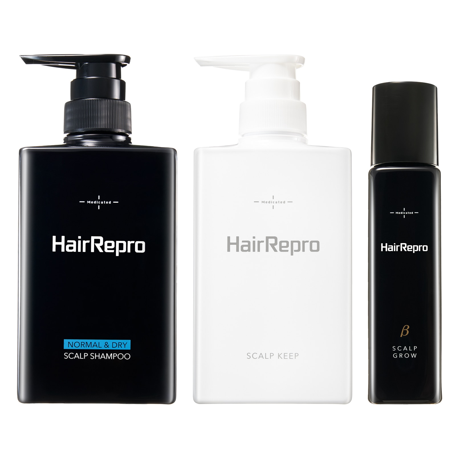 ヘアリプロ薬用スカルプシャンプー＆コンディショナー&グロウ β 3点セット （ノーマル＆ドライ）