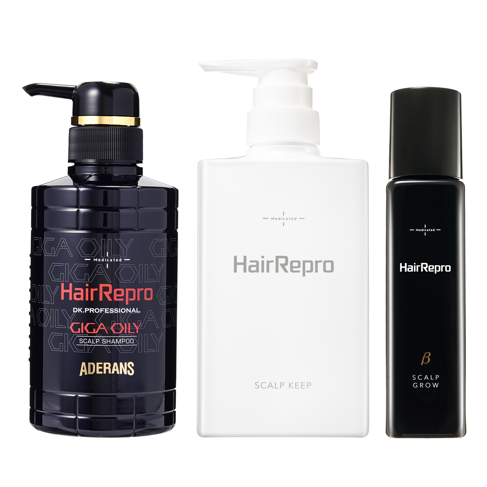 ヘアリプロ薬用スカルプシャンプー＆コンディショナー&グロウ β 3点セット （ギガオイリー）