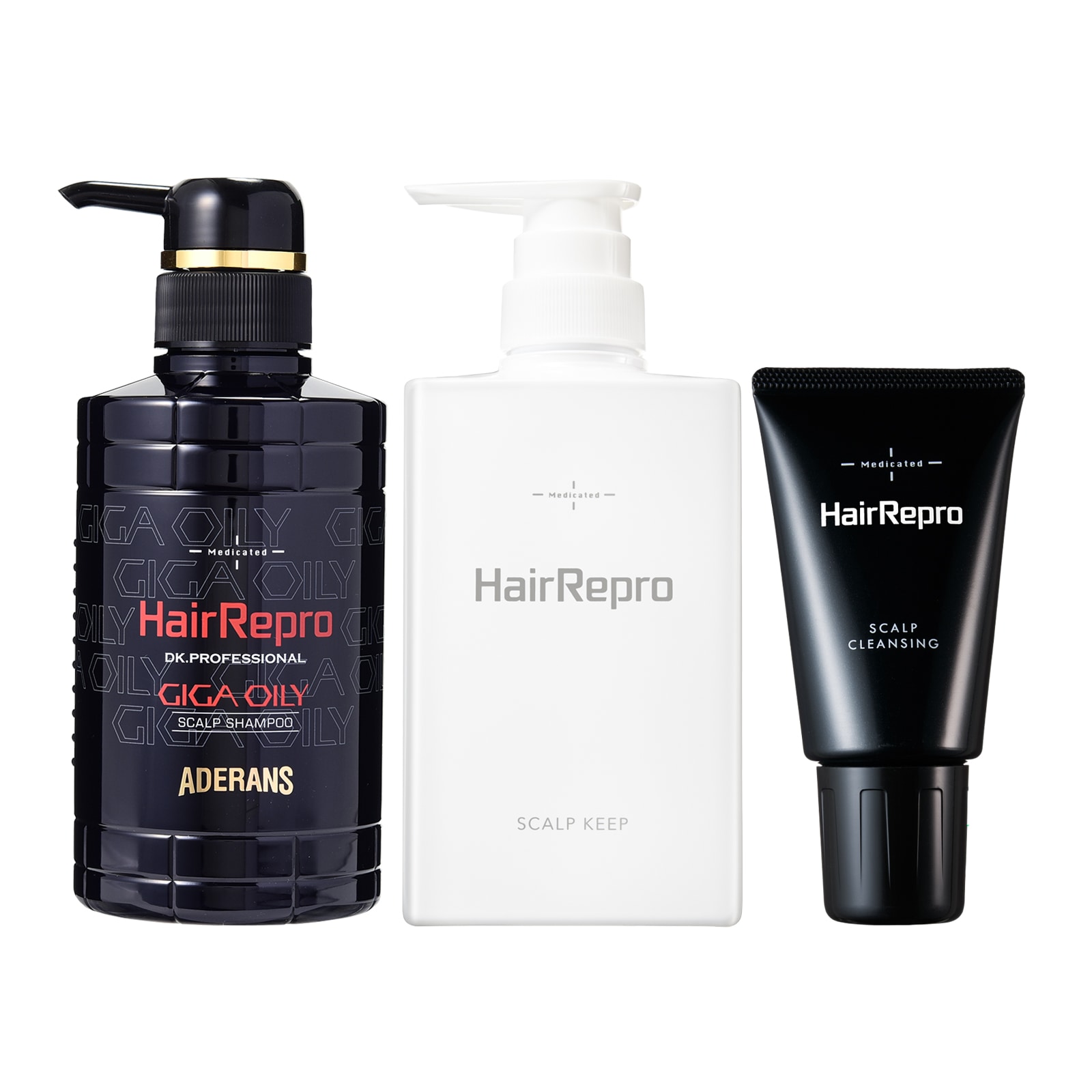 ヘアリプロ薬用スカルプクレンジング＆シャンプー＆コンディショナー3点セット (ギガオイリー)