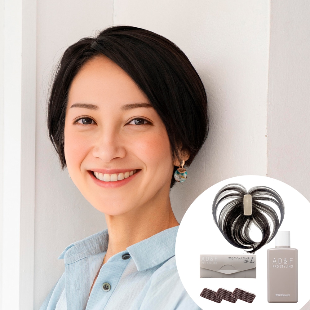 ふわリッチ3点セット 【部分ウィッグ】総手植え ナチュラル ［ナチュラルブラック］ RFT001-BL2M