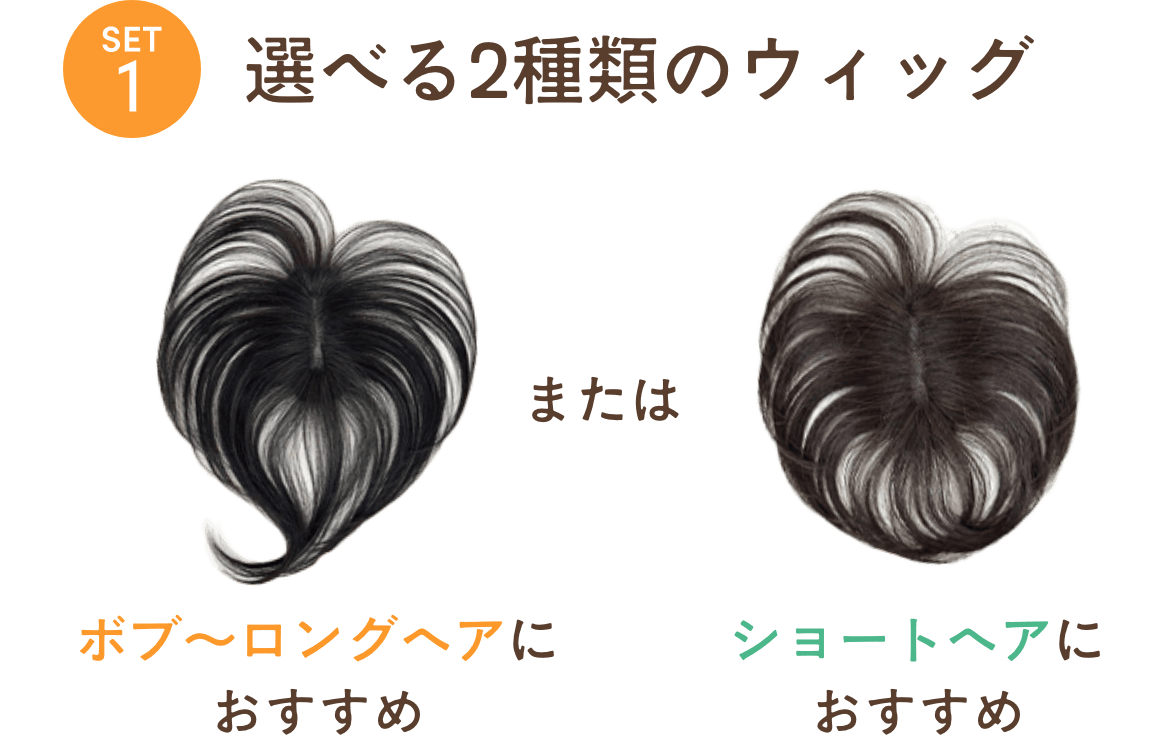 選べる2種類のウィッグ