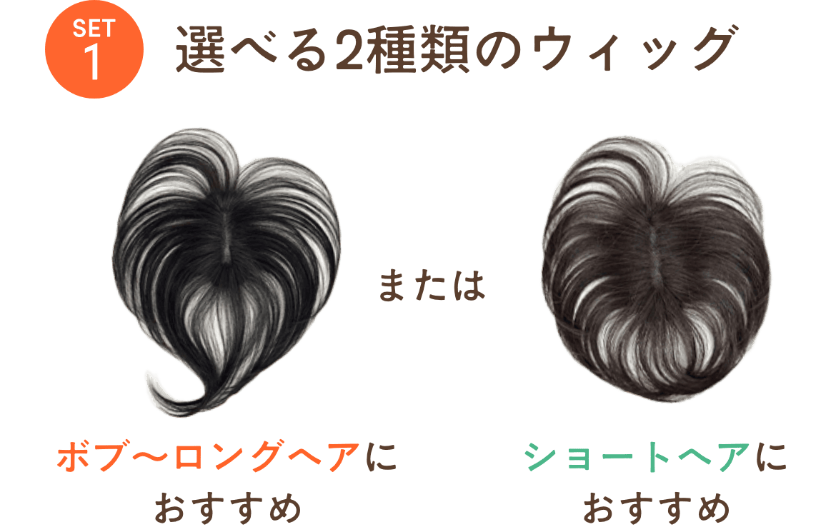 選べる2種類のウィッグ