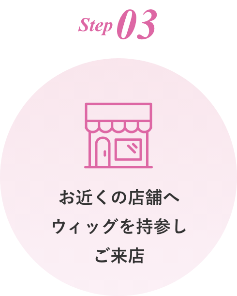 step03 お近くの店舗へウィッグを持参しご来店