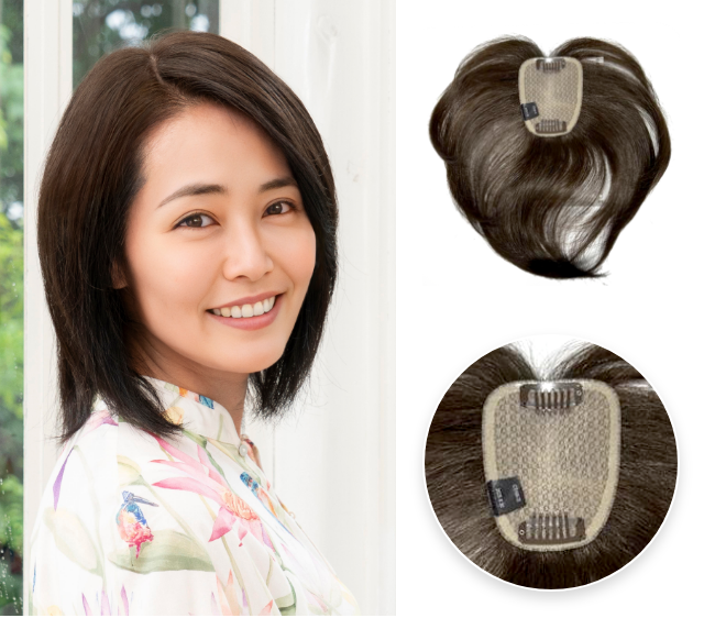 わずか13gふんわり軽い自然な手のひらウィッグ・トップピース