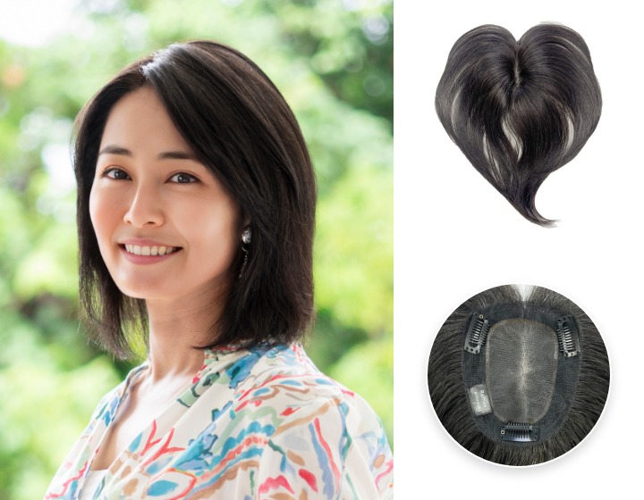 わずか13gふんわり軽い自然な手のひらウィッグ・トップピース